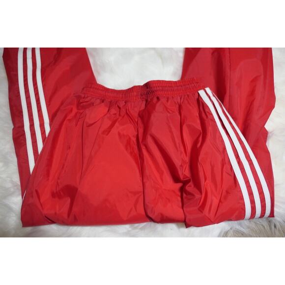 NWT Y2K 90s Rare Adidas Vintage Nylon Red Lined Track Pants Youth Medium - Picture 12 of 12